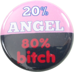 Angel - Bitch Button pink-schwarz - zum Schließen ins Bild klicken